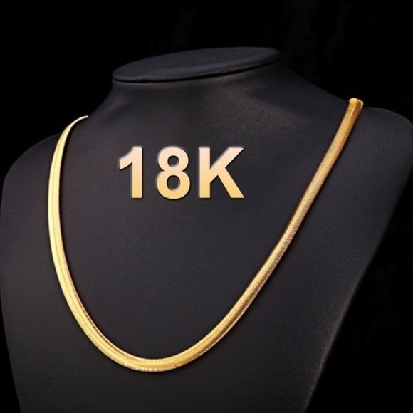 nwt Men’s 18K Gold Plated Snake Chain Necklace 28” - Picture 4 of 14